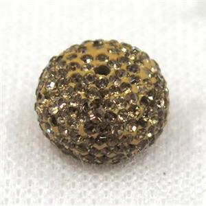 resin beads paved yellow rhinestone, rondelle, approx 10x14mm [GMPDA7762]