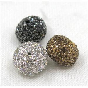 resin beads paved rhinestone, rondelle, mix color, approx 10x14mm [GMPDA7765]