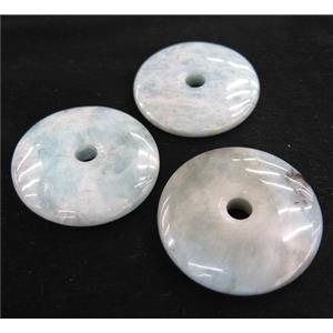 Aquamarine donut pendant, blue, approx 50-55mm [GMPDA7939]