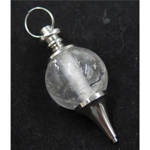 Clear Quartz Globe pendant, round, approx 20mm dia [GMPDA7940]