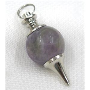 Amethyst Globe pendant, round, purple, approx 20mm dia [GMPDA7942]