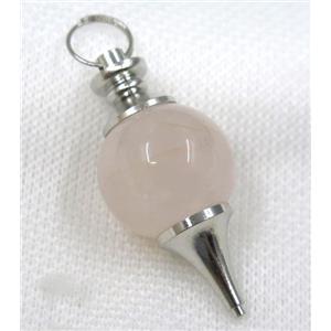 Rose Quartz Globe pendant, round, pink, approx 20mm dia [GMPDA7946]