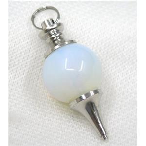 white Opalite Globe pendant, round, approx 20mm dia [GMPDA7949]