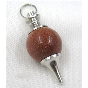 gold sandstone Globe pendant, round, approx 20mm dia [GMPDA7950]