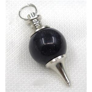 blue sandstone Globe pendant, round, approx 20mm dia [GMPDA7951]