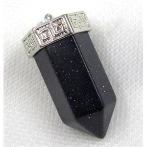 blue sandstone bullet pendant, platinum, approx 15-35mm [GMPDA7989]
