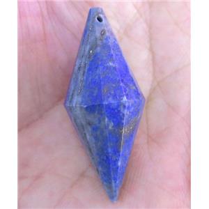 blue lapis lazuli bicone pendant, faceted, approx 15-40mm [GMPDA8097]