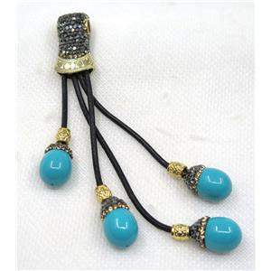 blue shell pearl tassel pave rhinestone, approx 15-120mm [GMPDA8258]