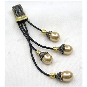 pink shell pearl tassel pave rhinestone, approx 15-120mm [GMPDA8259]