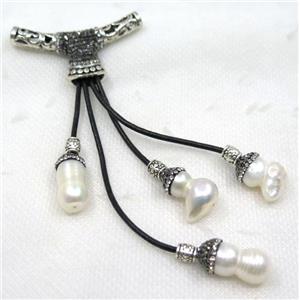 white pearl tassel pave rhinestone, approx 15-120mm [GMPDA8266]