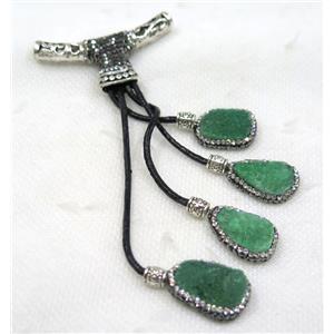 green druzy quartz tassel pave rhinestone, approx 15-120mm [GMPDA8267]