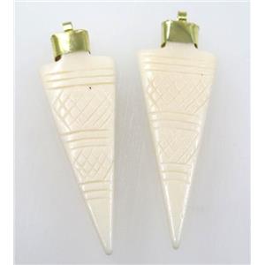 white cattle bone pendant, arrowhead, approx 20-60mm [GMPDA8308]