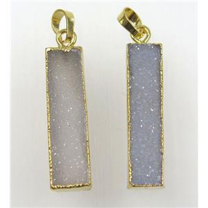 druzy agate pendant, rectangle, approx 8-35mm [GMPDA8512]