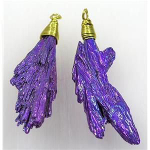 kyanite pendant, freeform, lavender Electroplated, approx 10-40mm [GMPDA8608-M]