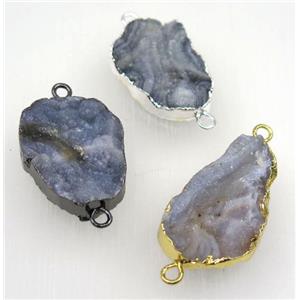 solar agate druzy connector, freeform, mixed, approx 15-33mm [GMPDA8641]