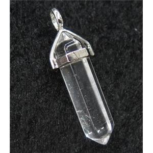 clear crystal quartz bullet pendant, approx 10-30mm [GMPDA8651]
