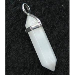 white jade bullet pendant, approx 10-30mm [GMPDA8653]
