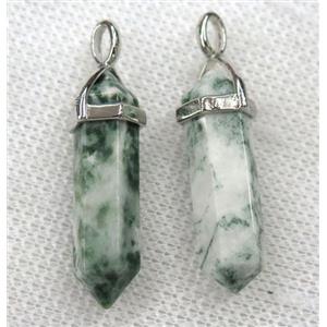 tree agate bullet pendant, approx 10-30mm [GMPDA8654]