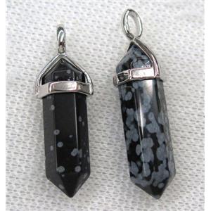 snowflake jasper bullet pendant, approx 10-30mm [GMPDA8655]