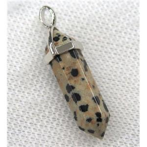 spotted dalmatian jasper bullet pendant, approx 10-30mm [GMPDA8656]