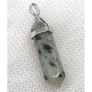 Sesame Kiwi Jasper bullet pendant, approx 10-30mm [GMPDA8657]