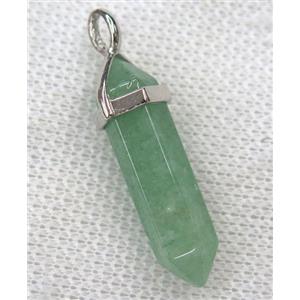 green aventurine bullet pendant, approx 10-30mm [GMPDA8665]