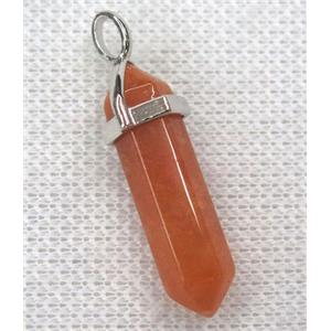 red aventurine bullet pendant, approx 10-30mm [GMPDA8666]