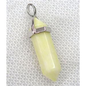 milk yellow jade bullet pendant, approx 10-30mm [GMPDA8670]