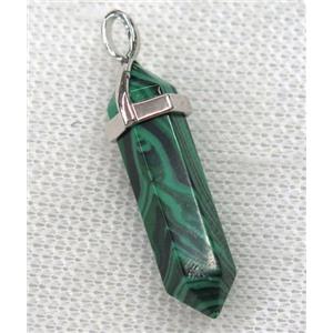 green malachite bullet pendant, approx 10-30mm [GMPDA8671]