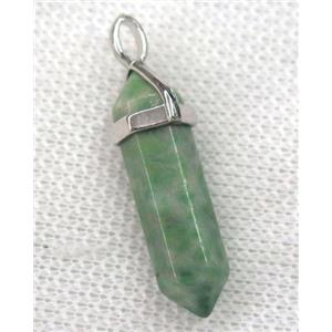 green jade bullet pendant, approx 10-30mm [GMPDA8677]