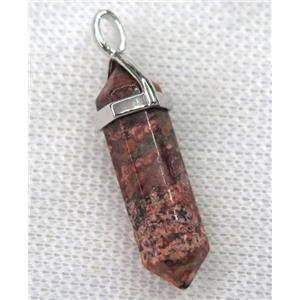 leopardSkin jasper bullet pendant, approx 10-30mm [GMPDA8678]