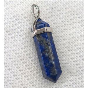 blue Lapis Lazuli bullet pendant, approx 10-30mm [GMPDA8685]