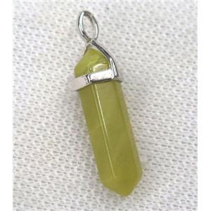 lemon Jade bullet pendant, approx 10-30mm [GMPDA8686]
