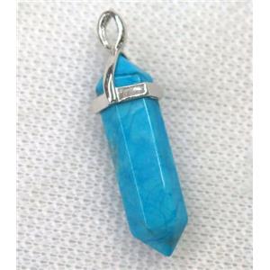 blue turquoise bullet pendant, approx 10-30mm [GMPDA8691]