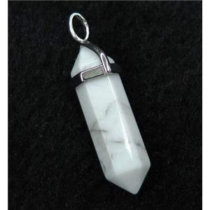 white howlite turquoise bullet pendant, approx 10-30mm [GMPDA8694]