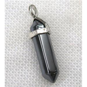 black Hematite bullet pendant, approx 10-30mm [GMPDA8695]