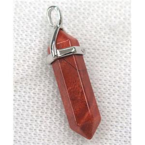 red jasper bullet pendant, approx 10-30mm [GMPDA8697]