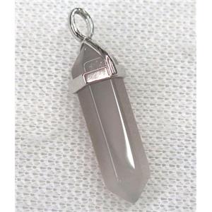 gray agate bullet pendant, approx 10-30mm [GMPDA8698]