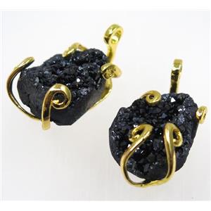 black druzy agate tortoise pendant, approx 15-30mm [GMPDA8747]