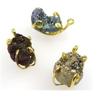 agate druzy pendant, mix color, tortoise, approx 15-30mm [GMPDA8749]