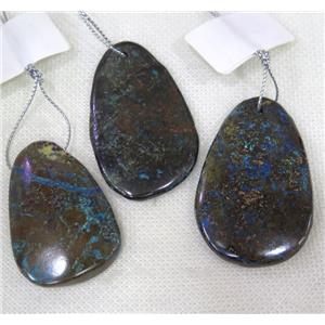 Azurite slice pendant, freeform, blue, approx 20-50mm [GMPDA8867]
