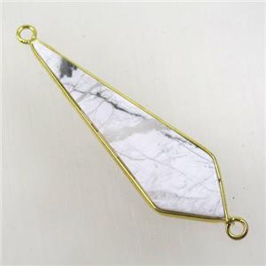 white turquoise connector, teardrop, gold plated, approx 12-45mm [GMPDA8875]