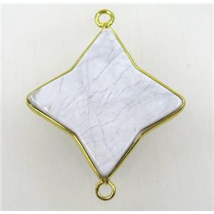 white turquoise connector, star, gold plated, approx 20-27mm [GMPDA8880]