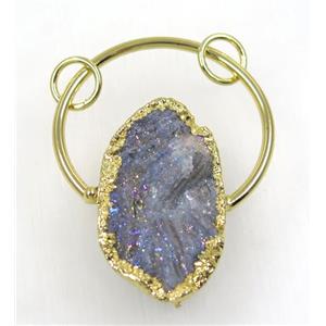 agate pendant, gold plated, approx 25-55mm [GMPDA9006]