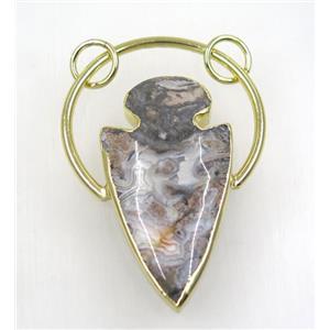 agate pendant, gold plated, approx 30-60mm [GMPDA9007]
