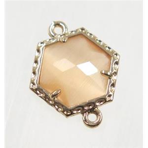 Chinese Crystal Glass connector, gold plated, approx 13mm [GMPDA9074]