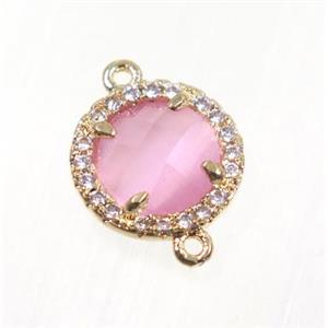 gemstone connector paved zircon, gold plated, approx 11.5mm [GMPDA9091]