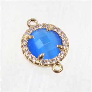 gemstone connector paved zircon, gold plated, approx 11.5mm [GMPDA9092]