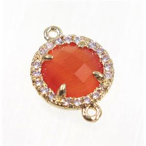 gemstone connector paved zircon, gold plated, approx 11.5mm [GMPDA9093]