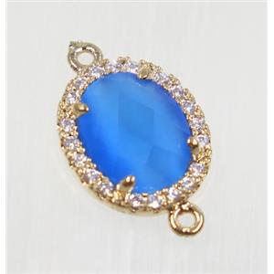 gemstone connector paved zircon, gold plated, approx 11x13mm [GMPDA9097]